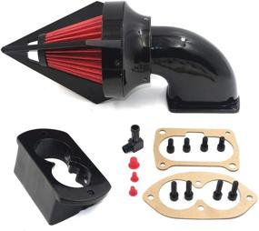 img 4 attached to HTTMT- Gloss Black Spike Billet Aluminum Air Cleaner Intake Compatible With 2002-2009 Kawasaki Vulcan 1500 1600 Mean Streak [P/N: MT235C]