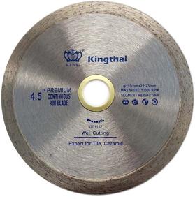 img 1 attached to 💎 Efficient Cutting with Kingthai 4 1/2 Inch Tile Continuous Rim Diamond Saw Blade for Ceramics and Porcelain, Wet Cutting, 7/8"-5/8" Arbor