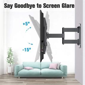 img 3 attached to 📺 TV Mount Bracket for 42-70 Inch Flat Screen TVs | Full Motion Wall Mounts with Swivel Dual Arms | Max VESA 600x400mm | 100 LBS Loading | Fits 16" Wood Studs | Mounting Dream MD2296