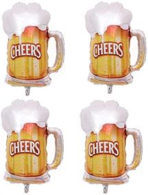 img 4 attached to 🍺 Beer Cup Balloons Set of 4 - Summer Party Decor, Beer Festival Helium Mylar Balloons, Birthday Bash Supplies (Gold)