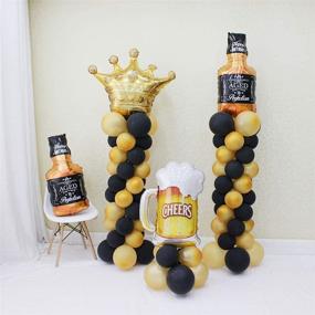 img 3 attached to 🍺 Beer Cup Balloons Set of 4 - Summer Party Decor, Beer Festival Helium Mylar Balloons, Birthday Bash Supplies (Gold)