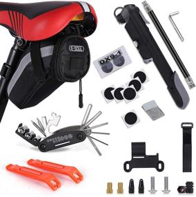 img 4 attached to Ultimate Bike Repair Kit: Bicycle-Tool-Set with Saddle Bag, Portable 100PSI High Pressure Mini Pump, 16-In-1 Multi-Function Tools, Cycling Accessories - Ideal for Camping & Travel Essentials