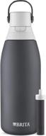 brita 32 ounce stainless steel water filter bottle in carbon - holiday gift, 1 count logo