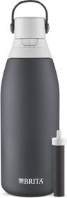 img 4 attached to Brita 32 Ounce Stainless Steel Water Filter Bottle in Carbon - Holiday Gift, 1 Count