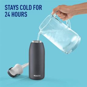 img 1 attached to Brita 32 Ounce Stainless Steel Water Filter Bottle in Carbon - Holiday Gift, 1 Count
