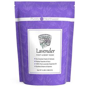 img 4 attached to 🌿 Purely Northwest 3 lb-Calming Lavender Foot & Body Soak with Epsom Salt - Soothes Sore Muscles and Feet. Effective Relief for Plantar Fasciitis, Gout, Calluses, Cracked Heels, Toenail Fungus & Athlete's Foot. Made in the USA.