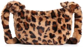 img 4 attached to 🐆 Leopard Print Shoulder Crossbody Messenger Handbags & Wallets for Women, Totes Included