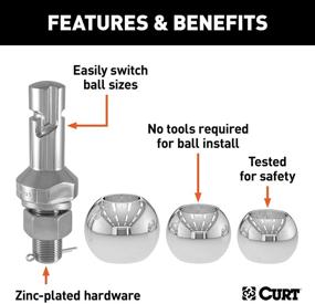 img 2 attached to 🔗 CURT 42225 Chrome Steel Switch Ball Set: 3 Sizes for Up to 8,000 lbs. GTW