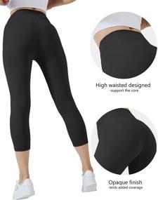 img 1 attached to 🩲 VALANDY High Waist Capri Leggings: Super Soft & Stretchy Yoga Pants for Women, Ideal for Workouts and Running