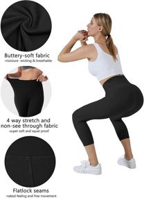 img 2 attached to 🩲 VALANDY High Waist Capri Leggings: Super Soft & Stretchy Yoga Pants for Women, Ideal for Workouts and Running