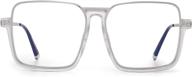 jim halo oversized half frame square blue light blocking computer glasses men women clear logo