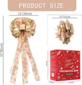 img 3 attached to 🎄 Rose-Gold Christmas Tree Topper and Ornament with Glitter Satin Mesh Streamer for Festive Decor and Gifts