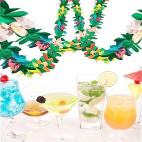 img 1 attached to 🌺 Vibrant BUSOHA (3Pack) Tropical Multicolored Paper Garland Flower Banner - 12 Feet Long Garland for Party Decorations