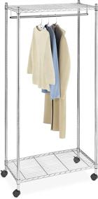 img 2 attached to 👚 Whitmor Supreme Double Shelf Rolling Garment Rack: Chrome Clothes Organizer for Effective Storage