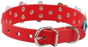 img 3 attached to 🌸 Stylish PU Leather Dog Collar: Flower Accent - Berry Pet's Cute & Adorable Design