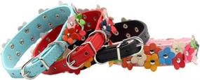 img 1 attached to 🌸 Stylish PU Leather Dog Collar: Flower Accent - Berry Pet's Cute & Adorable Design