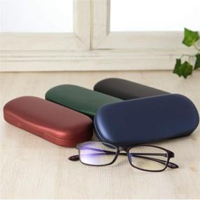 img 2 attached to 👓 Men's Eyeglass Case - Hard Shell Protective Glasses Case for Eyeglasses and Reading Glasses (Blue)