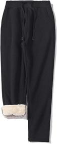 img 3 attached to Womens Warm Fleece Sherpa Lined Sweatpants: Cozy Comfort for Active Lifestyles