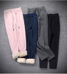 img 1 attached to Womens Warm Fleece Sherpa Lined Sweatpants: Cozy Comfort for Active Lifestyles