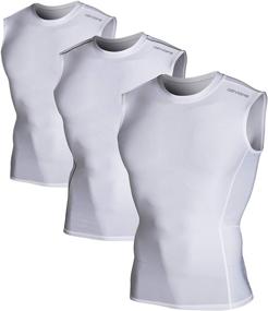 img 4 attached to 👕 Pack of 2-3 Men's Sleeveless Athletic Compression Shirts - DEVOPS