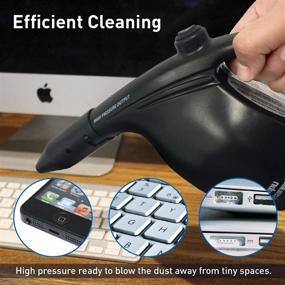 img 1 attached to EasyGo Product Compucleaner 2.0 – Electric High Compressed Air Duster – Computer Cleaner Blower - Keyboard Cleaner – Electronic Devices & Laptop Cleaner - Replaces Compressed Air Cans (Black)