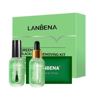 lanbena blackhead remover kit - 100 pcs green tea oil peel off mask for pores, nose, chins & face logo