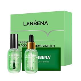 img 4 attached to LANBENA Blackhead Remover Kit - 100 PCS Green Tea Oil Peel Off Mask for Pores, Nose, Chins & Face