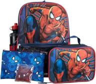 🕷️ ultimate spiderman comic superhero 5 piece backpack: unleash your inner hero! logo