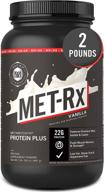 🥤 met-rx metamyosyn protein plus whey isolate and casein protein powder - ideal for meal replacement shakes, low carb, gluten-free, vanilla flavor, 2 lbs logo