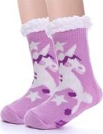 🎄 cozy and cute slipper fluffy fleece christmas stockings for girls' clothing logo