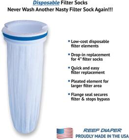 img 3 attached to 🧻 Reef Diaper Disposable Filter Socks - Freshwater and Saltwater Compatible, Replacing Standard 4" Felt Socks - Starter Kit with 2 Flange Assemblies & 10 Filter Elements