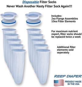 img 2 attached to 🧻 Reef Diaper Disposable Filter Socks - Freshwater and Saltwater Compatible, Replacing Standard 4" Felt Socks - Starter Kit with 2 Flange Assemblies & 10 Filter Elements