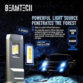 img 3 attached to 🔦 BEAMTECH H13 LED Bulbs: High Power 14000LM 9008 G-XP Chips 110W 6500K Xenon White Conversion Kits - 360° Lighting Plug N Play Halogen Replacement
