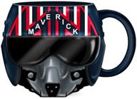 🪖 silver buffalo top gun maverick helmet ceramic mug - 3d sculpted, 20-ounces - black, blue, red: a collectible delight! logo