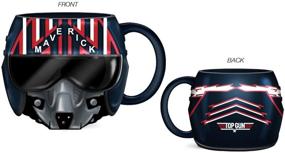 img 1 attached to 🪖 Silver Buffalo Top Gun Maverick Helmet Ceramic Mug - 3D Sculpted, 20-Ounces - Black, Blue, Red: A Collectible Delight!