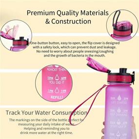 img 2 attached to 💧 Viogor 32oz Wide Mouth Water Bottles - Leakproof Tritan Water Jug with Time Marker for Daily Hydration - Durable, Anti-slip & BPA Free - Large Reusable Container to Boost Water Consumption