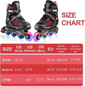 img 1 attached to 🛼 Caroma LED Inline Skates for Women with 8 Light-Up Wheels | Outdoor Roller Skates | Adjustable Sizes for Kids, Women, and Men