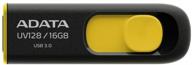 auv128-16g-rby adata uv128 16 гб usb 3.0 флеш-накопитель, жёлтый - складной и без колпачка логотип