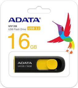 img 2 attached to AUV128-16G-RBY ADATA UV128 16GB USB 📀 3.0 Flash Drive, Yellow - Retractable & Capless