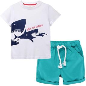 img 4 attached to Cool and Comfy: HILEELANG Toddler Summer Cotton Outfits for Boys - Versatile Clothing Sets