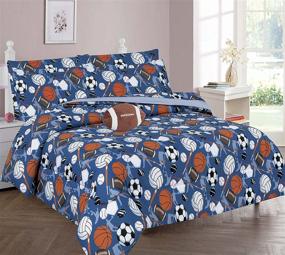 img 1 attached to 🏀 Goldenlinens Twin & Full 6 or 8 Piece Comforter/Coverlet/Bed in a Bag Set with Toy (Sport Theme, Twin)
