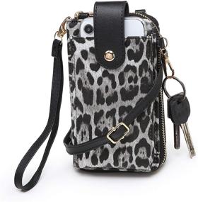 img 4 attached to XB Leather Crossbody Leopard Wristlet Women's Handbags & Wallets