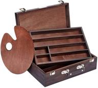 🎨 espresso wooden artist storage box - kingart 2-tier, convenient and spacious - one size logo