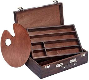 img 4 attached to 🎨 Espresso Wooden Artist Storage Box - KINGART 2-Tier, Convenient and Spacious - One Size