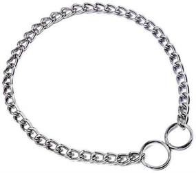img 1 attached to 🐶 3-Piece Set of Stainless Steel Heavy Chain Dog Training Choke Collars for Growing Dogs - QKAIFRYSUG