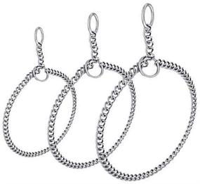 img 4 attached to 🐶 3-Piece Set of Stainless Steel Heavy Chain Dog Training Choke Collars for Growing Dogs - QKAIFRYSUG