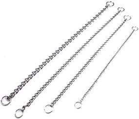 img 2 attached to 🐶 3-Piece Set of Stainless Steel Heavy Chain Dog Training Choke Collars for Growing Dogs - QKAIFRYSUG