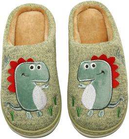 img 3 attached to 🦖 Dinosaur Non-Slip Slippers: INMINPIN Boys' Shoes that Stay in Place