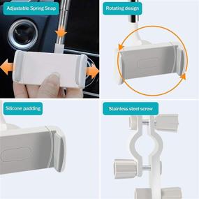 img 2 attached to 🚗 360° Rotating Car Phone Holder Kit - Convenient and Stylish Phone Mount Accessories for Cars (White+White)