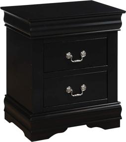 img 2 attached to 🌙 ACME Furniture Louis Philippe 23733 Nightstand, Black, Size: One